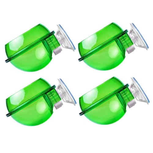 PERSELOSO Reptilienfutterspender Mit Saugnapf Anti Eskapenschale Für Eidechsen Und Chamäleons 4 Stück Robust Und rutschfest Geeignet Für Wassernapf Und Futterbecher Transparent von PERSELOSO