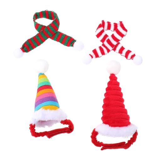 PERSELOSO 4 Stück Teiliges Haustier Weihnachtsset mit Mützen und Schals Material Geeignet für Kaninchen Hamster Meerschweinchen und Kleine Tiere Festliche Kostümdekoration für Weihnachten PERSELOSO 4 Stück Teiliges Haustier Weihnachtsset mit Mützen und Schals Material Geeignet für Kaninchen Hamster Meerschweinchen und Kleine Tiere Festliche Kostümdekoration für Weihnachten von PERSELOSO