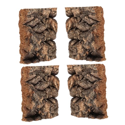 PERSELOSO 4 Stück Teiliges Terrarium Kletterplattform Reptilien Versteck Baumrinde Basking Plattform für Schildkröten Aquarien Dekoration Langlebig Natürlich Interaktiv von PERSELOSO