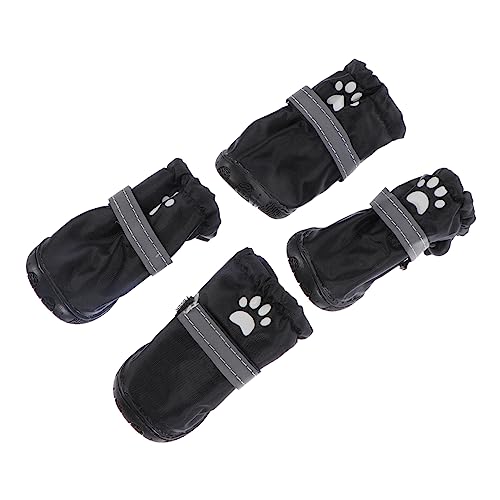 PERSELOSO 4 Stück wasserdichte Hundeschuhe für Kleine und Mittlere Hunde Reflektierende Pet Boots aus Polyester Pfotenschutz für Outdoor Aktivitäten für Regen und EIS von PERSELOSO