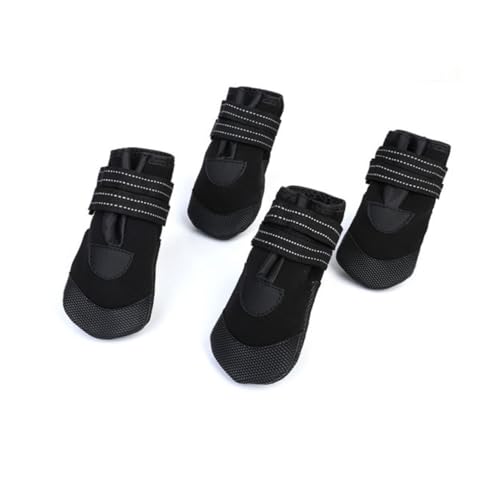 PERSELOSO 4 Stück wasserdichte rutschfeste Winter hundeschuhe aus Neoprenstoff mit Reflektierendem Design Verstellbarem Elastikband Warm und Komfortabel für Kleine Hunde im Herbst und von PERSELOSO