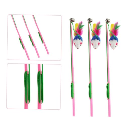 PERSELOSO 5 Stück Teiliges Buntes Katzenspielzeug Mäuse aus Plüsch mit Glöckchen Interaktiver Katzen Teaser für Kätzchen Fördert Bewegung und Spielspaß Zufällige Farben Zufällige Farbe von PERSELOSO