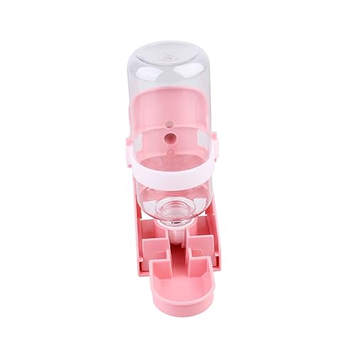 PERSELOSO Automatischer Wasserspender Für Haustiere Futterspender Produkte Hund Container Trinkflasche Mit Saugnapf Für Hamster Trinken Trinker Käfig Haustierwasser Isoliert Rosa von PERSELOSO