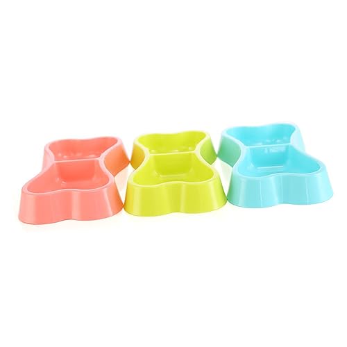 PERSELOSO Dual Pet Bowl plastikschüsseln kunststoffschüssel katzennahrung hundekot pet Supplies Hundehaufen hundefutter wasserschüssel doppelter Futterautomat für Hunde Haustiernapf Blue von PERSELOSO