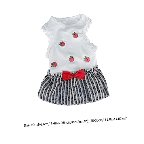 PERSELOSO Erdbeer Niedliche Hundekleidung für Frühlings und Outfits Gestreiftes Haustier Kostüm für Kleine Weiß Xs PERSELOSO Erdbeer Niedliche Hundekleidung für Frühlings und Outfits Gestreiftes Haustier Kostüm für Kleine Weiß Xs von PERSELOSO