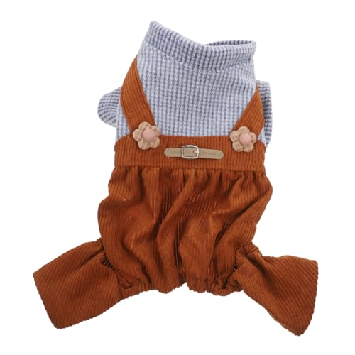PERSELOSO Lovely Striped Pet Dog Costumes Warm Durable Overalls Für Kleine Und Mittelgroße Hunde Süßes Design Für Besondere Anlässe Einfach Anzuziehen Reinigen von PERSELOSO