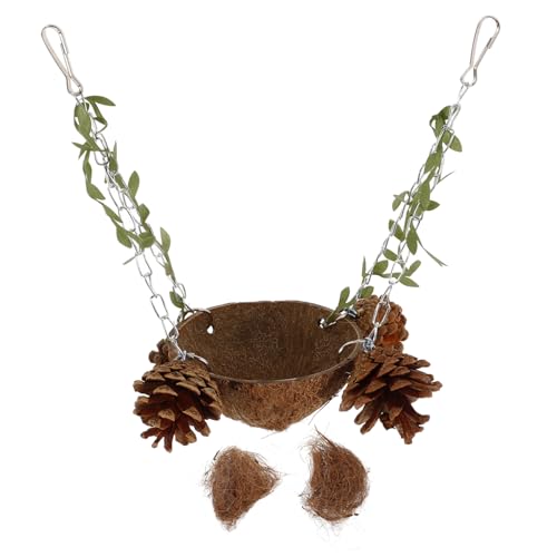 PERSELOSO Hängendes Kokosnuss-Nest Für Vögel Natürliches Vogelhaus Aus Kokosnuss Geeignet Für Papageien Wellensittiche Und Kleintiere Mit Spielschaukel Und Futterplatz Fördert PERSELOSO Hängendes Kokosnuss-Nest Für Vögel Natürliches Vogelhaus Aus Kokosnuss Geeignet Für Papageien Wellensittiche Und Kleintiere Mit Spielschaukel Und Futterplatz Fördert von PERSELOSO