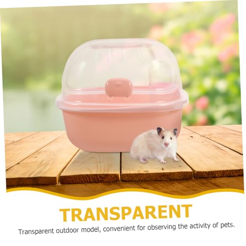 PERSELOSO Hamster Transportbox Außenbereich Transparent Tragbar Kleintier Käfig Für Hamster Zwerghamster Und Kleine Tiere Reisebox Mit Halbpanorama Design Komfortabler Kleintierträger PERSELOSO Hamster Transportbox Außenbereich Transparent Tragbar Kleintier Käfig Für Hamster Zwerghamster Und Kleine Tiere Reisebox Mit Halbpanorama Design Komfortabler Kleintierträger von PERSELOSO
