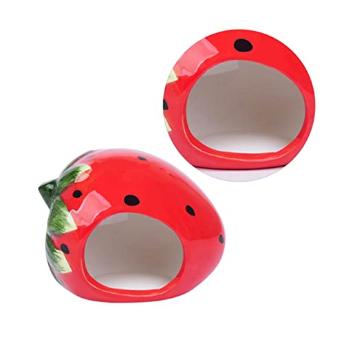 PERSELOSO Mini Hamster Nest Aus Erdbeerform Kreatives Haustier-zubehör Für Hamster Stilvoll Und Funktional Als Hamsterbett Für Käfig Niedliches Design Lebhaften Farben von PERSELOSO