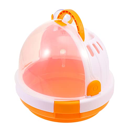 PERSELOSO Hamsterkäfig Hamster käfig Hamster cage Kleintiertransportbox Reisekäfig für Kleintiere groß Outdoor-Transportbox für Haustiere Kiste Tragbarer Hamsterkoffer Rattenträger pp Orange von PERSELOSO