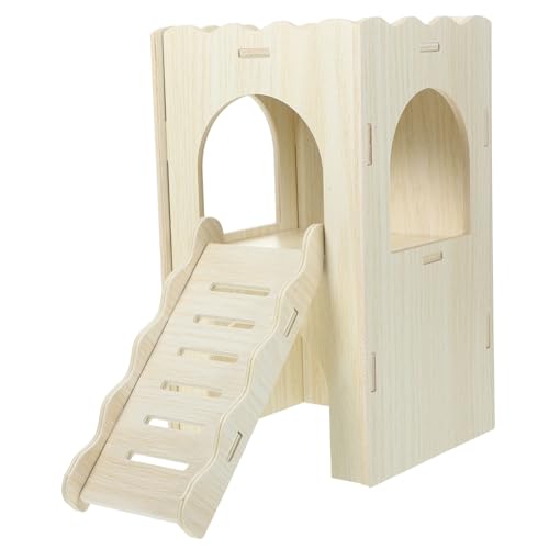 PERSELOSO Kleintier Versteckhaus Aus Holz Für Hamster Sicheres Und Praktisches Versteck Mit Rampe Für Zwerghamster Und Andere Nager Fördert Und Stressabbau PERSELOSO Kleintier Versteckhaus Aus Holz Für Hamster Sicheres Und Praktisches Versteck Mit Rampe Für Zwerghamster Und Andere Nager Fördert Und Stressabbau von PERSELOSO