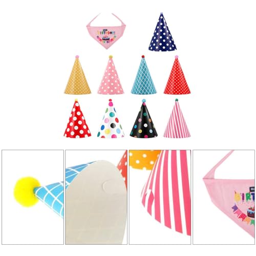 PERSELOSO Hund Geburtstag Hut Schal Pet Supplies Helle Dekorationen Stilvolle Haustier Geburtstag Party Zubehör von PERSELOSO