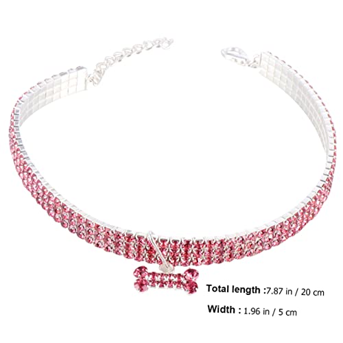 PERSELOSO Haustierbedarf Haustierhalsband Mit Strasssteinen Hund Kragen Farben Kleines Welpenhalsband Rosa von PERSELOSO