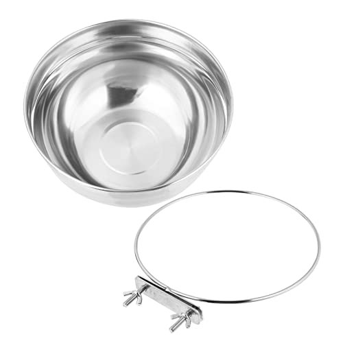 PERSELOSO Haustiernapf Aus Edelstahl Außen Becken Ratte Zwinger Hängend Wasserspender Für Hundefutter Schüsseln Für Hundekisten Stahlhund Futternäpfe Kühlung Trinken Rostfreier Stahl Silver von PERSELOSO
