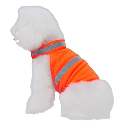 PERSELOSO Haustierreflexionspet Hundeweste Weste für Hunde groß sicher Sommer gehen Wandern Jacke Hi hundewarnwesten Reflektierende Hundeweste Weste für Haustier Laufweste für Herren Orange von PERSELOSO