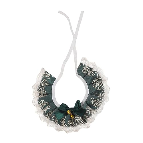 PERSELOSO Haustierschalkette Plüsch Hund mittel Spitze Kragen Name kleines hundehalsband extra kleines Kätzchenhalsband weibliches hundehalsband Baumwolle Polyester Green Zufällige Farbe von PERSELOSO
