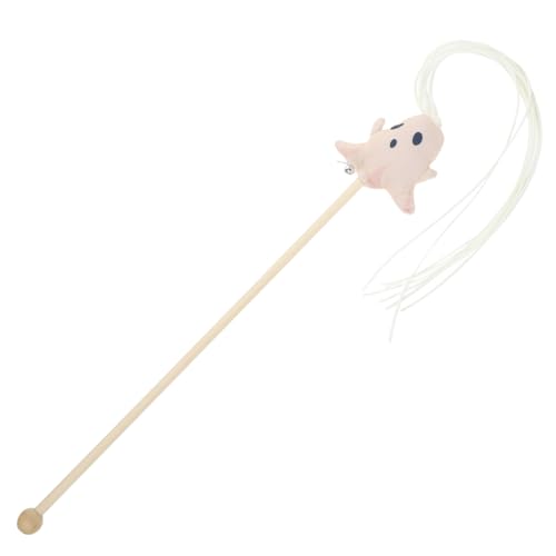 PERSELOSO Hauskatzen-Teaser-Stick Aus Weichem Plüsch Interaktives Halloween-Spielzeug Für Katzen Mit Kreativen Geistermustern Fördert Spiel Und Bewegung Für Verspielte Kätzchen von PERSELOSO
