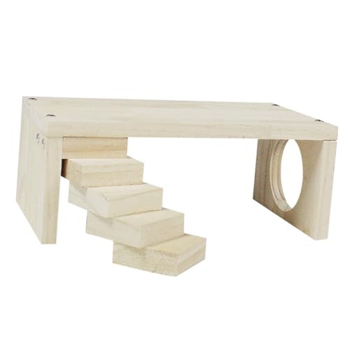 PERSELOSO Holzplattform für Hamster Kletterspielzeug für Kleintiere Beißfeste Holzleiter für Hamster Zwerghamster und Meerschweinchen Fördert Bewegung und Spiel für Käfige von PERSELOSO