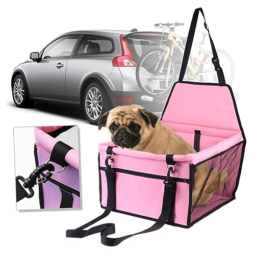 PERSELOSO Hund autositz Dog car seat Covers hundeautositz hundesutositze Träger Autositz für Hunde Welpe autositzauflage Autobett für Haustiere Haustiertasche für den Autositz Rosa von PERSELOSO
