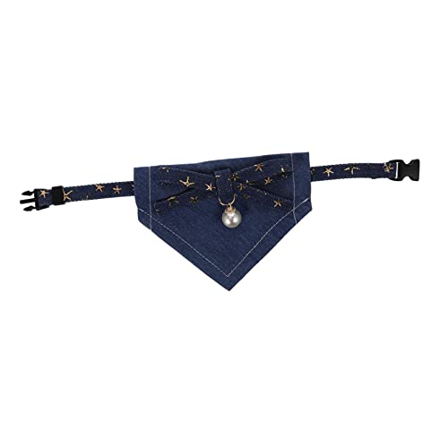 PERSELOSO Hundehalsband Kragen beruhigend für Katzen Rassen Hundehalsbänder für mittelgroße Hunde für Hunde klein dekoratives Halstuch Haustierbandana Hundehalslätzchen Stoff Schwarz von PERSELOSO