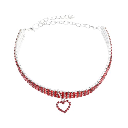 PERSELOSO Hundehalsband mit Strass Herzhalskette für Hunde Verstellbar aus für Haustiere Süßes Halsschmuckdesign PERSELOSO Hundehalsband mit Strass Herzhalskette für Hunde Verstellbar aus für Haustiere Süßes Halsschmuckdesign von PERSELOSO