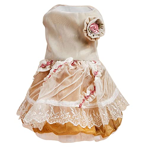 PERSELOSO Hundekleid Tutu-Rock Spitze Welpe Hund Prinzessin Kleid Hundeanzüge Für Die Hochzeit Party Rosa Hundebekleidung Groß Hundehochzeitsrock Haustierrock Golden Satin- PERSELOSO Hundekleid Tutu-Rock Spitze Welpe Hund Prinzessin Kleid Hundeanzüge Für Die Hochzeit Party Rosa Hundebekleidung Groß Hundehochzeitsrock Haustierrock Golden Satin- von PERSELOSO