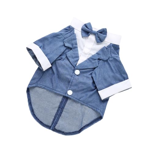 PERSELOSO Hundekleidung für Besondere Anlässe Haustieranzug mit Fliege Blau XL Bequemes und Stilvolles Outfit für Hunde für Hochzeiten Partys und Feiertage von PERSELOSO