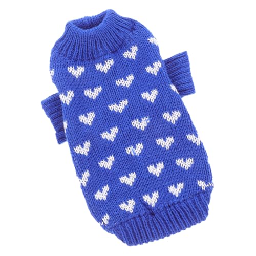 PERSELOSO Hundepullover Mit Herzmuster Für Valentinstag Bequemer Warmer Hundepullover Für Kleine Bis Mittelgroße von PERSELOSO