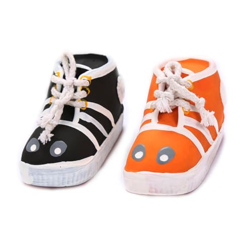 PERSELOSO Hundespielzeug aus Quietschendes Schuhdesign für Kauen Zahnreinigung und Spielspaß Interaktives für Hunde zur Vermeidung von Langeweile Schwarz von PERSELOSO
