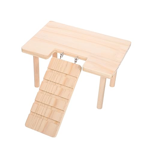 PERSELOSO Dekoratives Hamster Spielzeug Holz Plattform Mit Kletterrampe Für Kleintiere Sicher Und Praktisch Für Hamster Chinchillas Und Zwerghamster Fördert Bewegung Und Balance Förmig von PERSELOSO