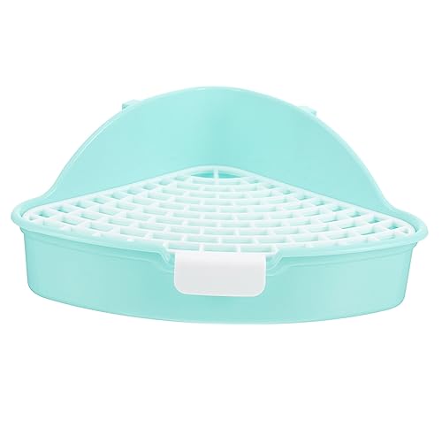 PERSELOSO Katzenklo Haustier Hasenkäfig Toilette Katzenstreu Wurf Urin Kaninchentoilette Kaninchen-trainingstöpfchen Hamster Töpfchen Hund Katzengras Bausatz Katzentoilette Plastik Sky-Blue von PERSELOSO