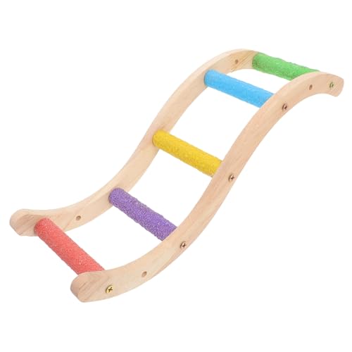 PERSELOSO Kletterleiter Für Papageien Kletterspielzeug Für Vögel Spielzeugvögel Nymphensittich Vogelkäfigzubehör Sittich Papageienleiter Vogelleitern Kanarienvogel Hölzern Colorful von PERSELOSO
