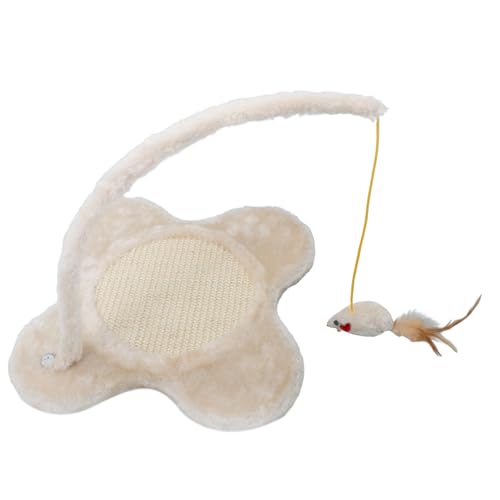 PERSELOSO Kratzbaum Katzen Teppich Katzenbaum Mäuse Katzenkratzmatte Kätzchen Katzenbaum Mit Kratzbaum Katzenkratzunterlage Katzenkratzbett Beige Plüsch von PERSELOSO