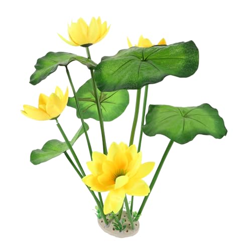 PERSELOSO Künstliche Lotus Pflanzen für Aquarien Wasserpflanzen Dekoration für Süß und Salzwasseraquarien Vielseitige Aquarienlandschaftsgestaltung von PERSELOSO