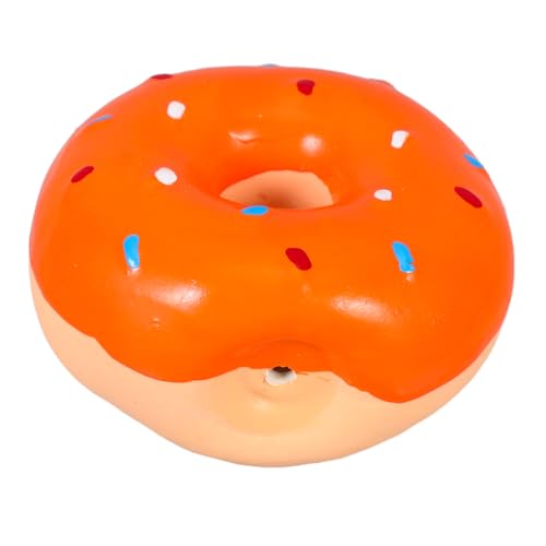 PERSELOSO Latex Kauspielzeug für Hunde Donut Design Quietschendes Interaktives für Welpen und Langlebiges für Kauspielbedürfnisse Orange von PERSELOSO