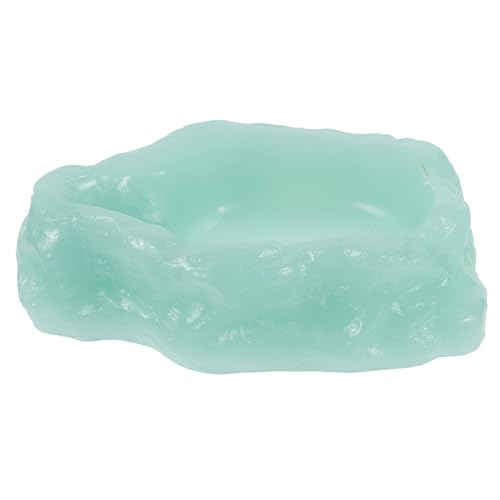 PERSELOSO Luminous Reptile Feeding Bowl Nachtleuchtende Wasserschale für Reptilien Schildkröten und Echsen aus Hochwertigem Resin für Futter und Wasser Xs von PERSELOSO