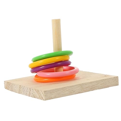 PERSELOSO Papageien Spielzeug Holzring Wurfspiel Für Vögel Ringe Zufälligen Farben Interaktives Trainingsspielzeug Für Papageien Nymphensittiche Und Andere Kleine Vögel Fördert von PERSELOSO