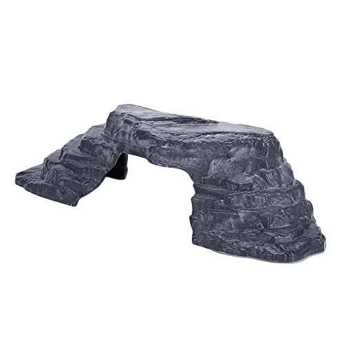 PERSELOSO Schildkröten Sonnenplattform aus Imitationsstein Kletterrampe für Aquarien Fischversteckhöhle und Schildkrötenversteck für Reptilien und Terrarien von PERSELOSO