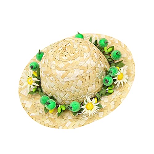 PERSELOSO Strohhut Für Haustiere Hundemützen Für Kleine Hunde Blumen- Hüte Für Hunde Haustier-hundehut-Cosplay-mütze Haustier Kleiden Hut Für Kleines Haustier Zeigen Welpe Party Green von PERSELOSO