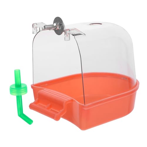 PERSELOSO Vogelbadewanne für Käfige Hängende Dusche Box für Papageien und Sittiche Wiederverwendbar Sicher und Praktisch für Baden Kleiner Vögel Orange PERSELOSO Vogelbadewanne für Käfige Hängende Dusche Box für Papageien und Sittiche Wiederverwendbar Sicher und Praktisch für Baden Kleiner Vögel Orange von PERSELOSO