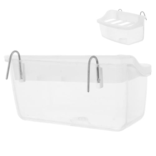 PERSELOSO Vogelfutterspender für Käfige Transparenter Wasserdichter Futterautomat für Sittiche und Papageien mit Einfacher Sichtkontrolle und Strapazierfähigem Material von PERSELOSO