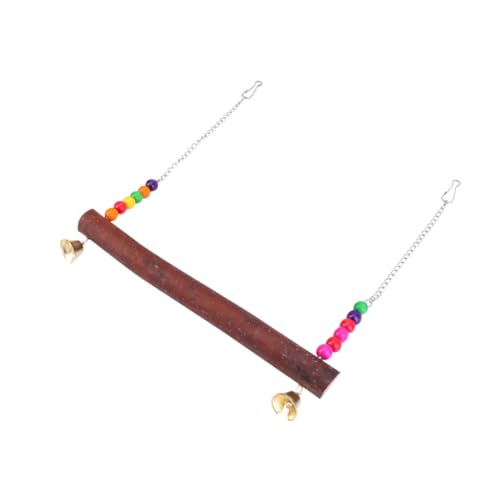 PERSELOSO Papageien Hängeschaukel Spielzeug Aus Holz Schaukel Hängematte Trainingsbrücke Für Vögel Geeignet Für Wellensittiche Und Andere Haustier-vögel Mit Farbenfrohen Perlen von PERSELOSO