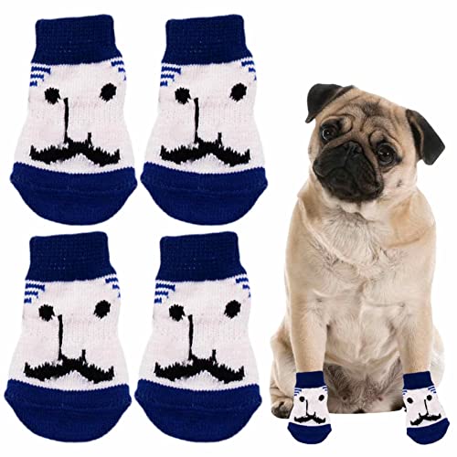 Anti Slip Hundesocken | 2 Paar Anti Rutsch Hundesocken mit Griffen Traktionskontrolle - Anti-Schmutzige Schutzsocken für kleine mittelgroße Hunde, Kratzfest Lear-au von PERTID