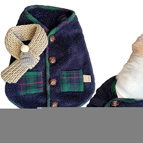 Kleidung für den Winter – Niedliche Hundemäntel aus Korallenvlies | Wärmebedarf für Unternehmen mit Karomuster und Cipliko-Schal-Anhänger von PERTID