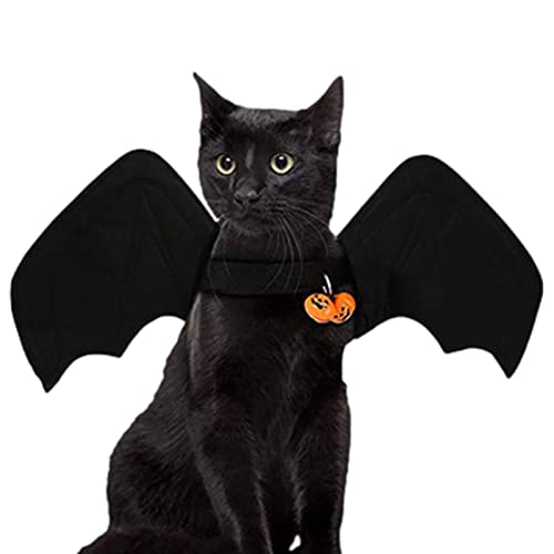 PERTID 2 Stück Halloween-Katze – Fledermaus Katze Cosplay, Zubehör für Verkleidungspartys, Halloween, für Haustiere, für Katzen, Kätzchen, Jungen oder Jungen von PERTID
