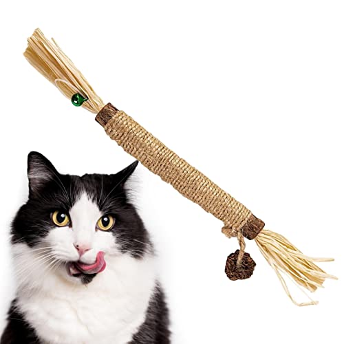 PERTID Silvervine Sticks für Katzen, Hauszahnen mit Minzball und Glocke, interaktives Kätzchen lecken Minze zum Kauen, Beißstäbchen für Cipliko von PERTID