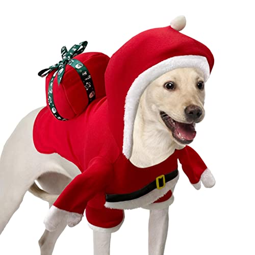 Weihnachtsmann für Hunde – verstellbar Haustier Party Cosplay Kostüm Santa Body mit Schnalle – Weihnachtskleidung Winter Warm für Hunde von PERTID