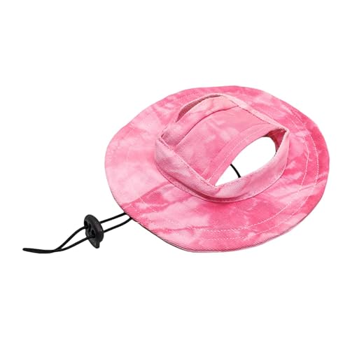 PERZOE Hunde-Sonnenhut mit Verstellbarer Krempe, Winkel, Haustier-Hut, Haustier-Sonnenhut, Batikfärbung, Ohrloch, runde Haustier-Sonnenblende, Kappe, Outdoor-Sonnenschutzhut für Welpen und Rosa M PERZOE Hunde-Sonnenhut mit Verstellbarer Krempe, Winkel, Haustier-Hut, Haustier-Sonnenhut, Batikfärbung, Ohrloch, runde Haustier-Sonnenblende, Kappe, Outdoor-Sonnenschutzhut für Welpen und Rosa M von PERZOE