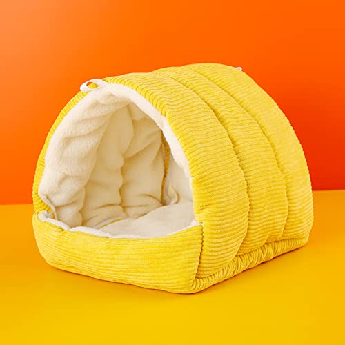 PERZOE Kleintierhausbett Hamsterhauskäfignest Winterwarmes Hamsterhöhlennest Großes Versteck für Hamster, Chinchilla, Meerschweinchen Gelb m PERZOE Kleintierhausbett Hamsterhauskäfignest Winterwarmes Hamsterhöhlennest Großes Versteck für Hamster, Chinchilla, Meerschweinchen Gelb m von PERZOE