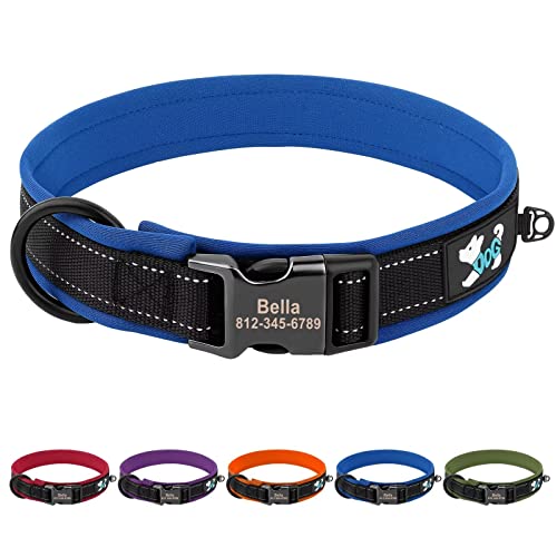 PET ARTIST Benutzerdefiniertes Reflektierendes Hundehalsband mit Namen, Komfort Gepolstertes Hundehalsband mit Metallgürtelschnalle für Kleine, Mittelgroße und Große Hunde, Dblue M PET ARTIST Benutzerdefiniertes Reflektierendes Hundehalsband mit Namen, Komfort Gepolstertes Hundehalsband mit Metallgürtelschnalle für Kleine, Mittelgroße und Große Hunde, Dblue M von PET ARTIST
